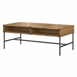 Brand new 😍 Kathy Ireland® Home By Bush Furniture Accent & Coffee Tables Kathy Ireland® Home By Bush Furniture Ironworks Coffee Table, Vintage Golden Pine (KI50111-03) 🧨