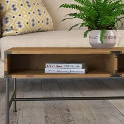 Brand new 😍 Kathy Ireland® Home By Bush Furniture Accent & Coffee Tables Kathy Ireland® Home By Bush Furniture Ironworks Coffee Table, Vintage Golden Pine (KI50111-03) 🧨 -Coffee Sales Store unnamed file 2458