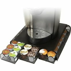 Wholesale 🎉 Organizers & Dispensers Mind Reader 'Anchor' Coffee Pod Triple Drawer 36 Capacity, Black Metal Mesh (TRY3PCMESH-BLK) ⭐