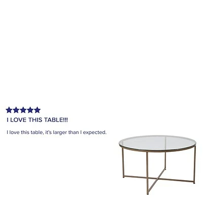 Best Pirce ๐ Coffee & Cocktail Tables Flash Furniture Greenwich Collection Coffee Table, Clear/Matte Gold (NANJH1786CT) ๐ฅฐ 4 Best Pirce ๐ Coffee & Cocktail Tables Flash Furniture Greenwich Collection Coffee Table, Clear/Matte Gold (NANJH1786CT) ๐ฅฐ - Image 4