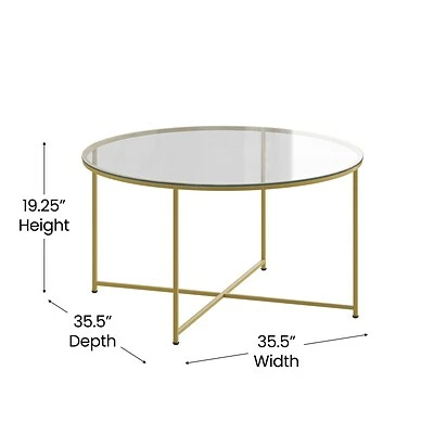 Best Pirce ๐ Coffee & Cocktail Tables Flash Furniture Greenwich Collection Coffee Table, Clear/Matte Gold (NANJH1786CT) ๐ฅฐ 6 Best Pirce ๐ Coffee & Cocktail Tables Flash Furniture Greenwich Collection Coffee Table, Clear/Matte Gold (NANJH1786CT) ๐ฅฐ - Image 6