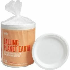 Hot Sale 🔔 Perk™ Compostable Paper Plates, 9", White, 250/Pack (PK56338) 😀