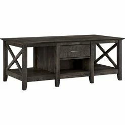 Hot Sale 🥰 Accent & Coffee Tables Bush Furniture Key West 47" X 24" Coffee Table, Dark Gray Hickory (KWT148GH-03) 🔔