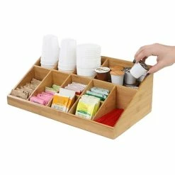 Flash Sale 🎁 Organizers & Dispensers Mind Reader 11 Compartment Coffee Condiment Organizer, Brown Bamboo (COMORGBM-BRN) 👏 -Coffee Sales Store unnamed file 2565