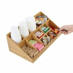 Flash Sale 🎁 Organizers & Dispensers Mind Reader 11 Compartment Coffee Condiment Organizer, Brown Bamboo (COMORGBM-BRN) 👏 -Coffee Sales Store unnamed file 2566