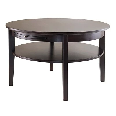 Outlet 👏 Coffee & Cocktail Tables Winsome® 18" Wood Amelia Round Coffee Table With Pull Out Tray, Dark Espresso ⌛ 1 Outlet 👏 Coffee & Cocktail Tables Winsome® 18" Wood Amelia Round Coffee Table With Pull Out Tray, Dark Espresso ⌛