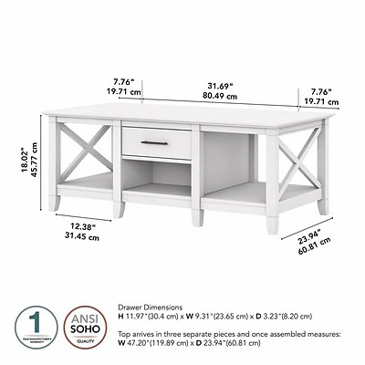 Top 10 ๐ Accent & Coffee Tables Bush Furniture Key West 47" X 24" Coffee Table With Storage, Pure White Oak (KWT148WT-03) โจ 4 Top 10 ๐ Accent & Coffee Tables Bush Furniture Key West 47" X 24" Coffee Table With Storage, Pure White Oak (KWT148WT-03) โจ - Image 4