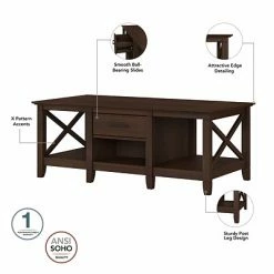 Wholesale 🎁 Accent & Coffee Tables Bush Furniture Key West 47" X 24" Coffee Table With Storage, Bing Cherry (KWT148BC-03) 😍 -Coffee Sales Store unnamed file 2618