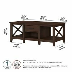 Wholesale 🎁 Accent & Coffee Tables Bush Furniture Key West 47" X 24" Coffee Table With Storage, Bing Cherry (KWT148BC-03) 😍 -Coffee Sales Store unnamed file 2619