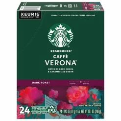 Budget 🎁 K-Cups Starbucks Caffe Verona Coffee, Keurig® K-Cup® Pods, Dark Roast, 24/Box (9576) ✨