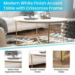 Best Pirce 🌟 Coffee & Cocktail Tables Flash Furniture Hampstead Collection Coffee Table, White (NANJH1787CT) 🧨 -Coffee Sales Store unnamed file 2630