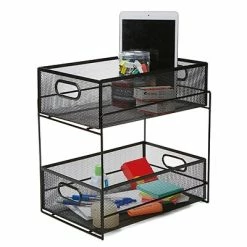 Budget 🎉 Coffee Organizers & Dispensers Mind Reader 2 Tier Metal Mesh Storage Baskets Organizer, Home, Office, Kitchen, Bathroom, Black (CABASK2T-BLK) 😉 -Coffee Sales Store unnamed file 2699