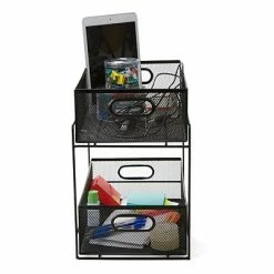 Budget 🎉 Coffee Organizers & Dispensers Mind Reader 2 Tier Metal Mesh Storage Baskets Organizer, Home, Office, Kitchen, Bathroom, Black (CABASK2T-BLK) 😉 -Coffee Sales Store unnamed file 2700