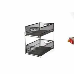 Budget 🎉 Coffee Organizers & Dispensers Mind Reader 2 Tier Metal Mesh Storage Baskets Organizer, Home, Office, Kitchen, Bathroom, Black (CABASK2T-BLK) 😉 -Coffee Sales Store unnamed file 2701