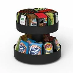 Best reviews of 👍 Organizers & Dispensers Mind Reader Supreme Lazy Susan 2-Tier Breakroom Snack Organizer; Black (SNACKCAR-BLK) 🔔