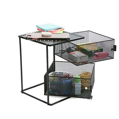 Outlet ๐ Coffee Organizers & Dispensers Mind Reader Rotating All Purpose 2 Tier Shelf, Basket Drawers With Magnets, Black (KMAG2T-BLK) ๐ 2 Outlet ๐ Coffee Organizers & Dispensers Mind Reader Rotating All Purpose 2 Tier Shelf, Basket Drawers With Magnets, Black (KMAG2T-BLK) ๐ - Image 2