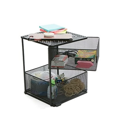 Outlet ๐ Coffee Organizers & Dispensers Mind Reader Rotating All Purpose 2 Tier Shelf, Basket Drawers With Magnets, Black (KMAG2T-BLK) ๐ 3 Outlet ๐ Coffee Organizers & Dispensers Mind Reader Rotating All Purpose 2 Tier Shelf, Basket Drawers With Magnets, Black (KMAG2T-BLK) ๐ - Image 3
