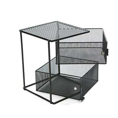 Outlet ๐ Coffee Organizers & Dispensers Mind Reader Rotating All Purpose 2 Tier Shelf, Basket Drawers With Magnets, Black (KMAG2T-BLK) ๐ 6 Outlet ๐ Coffee Organizers & Dispensers Mind Reader Rotating All Purpose 2 Tier Shelf, Basket Drawers With Magnets, Black (KMAG2T-BLK) ๐ - Image 6
