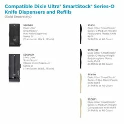 Brand new 🌟 Organizers & Dispensers Dixie Ultra SmartStock Series-O Classic Knife Dispenser By GP PRO, Translucent Black, 10”W X 8.78”D X 24.75”H (SSKD120) 💯 -Coffee Sales Store unnamed file 2781