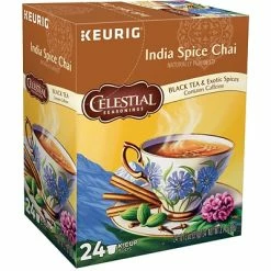 Deals 🌟 K-Cups Celestial Seasonings India Spice Chai Tea, Keurig K-Cup Pods, 24/Box (14738) 💯