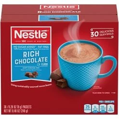 Top 10 🔔 Nestle No Sugar Added Rich Chocolate Hot Cocoa, 0.28 Oz., 30/Box (NES61411) 🧨