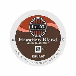 Cheapest ⌛ Tully's K-Cups Tullys Hawaiian Blend Coffee, Keurig K-Cup Pods, Medium Roast, 24/Box (6606) 🎁