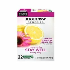 Discount 🎁 Bigelow Benefits Stay Well Lemon And Echinacea Herbal Tea Pods, 22/Pack (5000359645) 🎁
