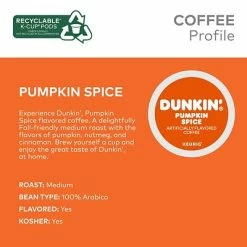 New 👍 K-Cups Dunkin' Donuts® Pumpkin Spice Coffee, Keurig® K-Cup® Pods, Medium Roast, 22/Box (5000202812) 🛒 -Coffee Sales Store unnamed file 316