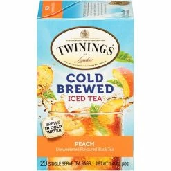 Promo ⭐ Iced Tea Twinings Of London Cold Brewed Peach Tea Bags, 20/Box (F10055) ❤️