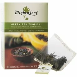 Coupon 😀 Mighty Leaf Tea Hot Tea Mighty Leaf® Whole Leaf Tea Pouches, Green Tea Tropical, 15/Box ⌛