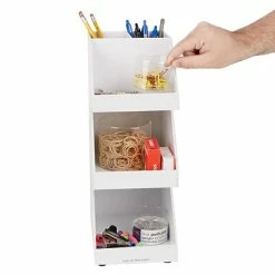 Flash Sale 🥰 Organizers & Dispensers Mind Reader 'Fancy' Acrylic 3 Tier Condiment Organizer, White (3TCORG-WHT) ⭐ -Coffee Sales Store unnamed file 3219
