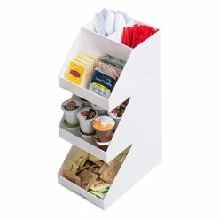 Flash Sale 🥰 Organizers & Dispensers Mind Reader 'Fancy' Acrylic 3 Tier Condiment Organizer, White (3TCORG-WHT) ⭐ -Coffee Sales Store unnamed file 3220
