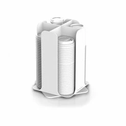 Best Sale 💯 Organizers & Dispensers Mind Reader 'Totem' Cup And Lid Holder Carousel, White (CDISP-WHT) ✨