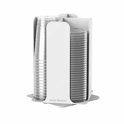 Best Sale 💯 Organizers & Dispensers Mind Reader 'Totem' Cup And Lid Holder Carousel, White (CDISP-WHT) ✨ -Coffee Sales Store unnamed file 3237