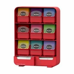 Best deal 🧨 Organizers & Dispensers Mind Reader Baggy 9- Drawer Tea Bag And Accessory Holder, Red (TBORG-RED) 🎉