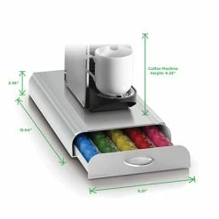 Buy 🧨 Organizers & Dispensers Mind Reader 'Anchor' Nespresso Capsule Storage Drawer 50 Capacity, Silver (NESTRY6PC-SIL) 🥰 -Coffee Sales Store unnamed file 3326