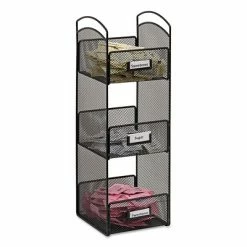 Best Pirce 🤩 Organizers & Dispensers Safco® Onyx Hospitality Organizer Tower, 3 Compartments, Black (3290BL) 🎉