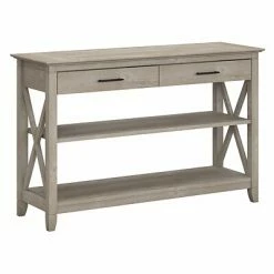 Top 10 🥰 Accent & Coffee Tables Bush Furniture Key West 47"W X 16"D Console Table With Drawers And Shelves, Washed Gray (KWT248WG-03) 💯