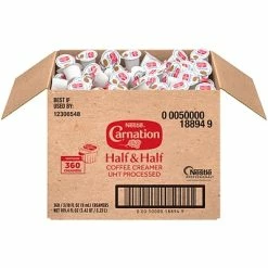 Hot Sale ⌛ Creamers Carnation Half And Half Dairy Free Liquid Creamer, 0.3 Oz., 360/Carton (NES18894) 🥰