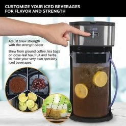 New ✔️ Drink Makers VETTA 10-Cup Iced Tea Maker With Adjustable Strength Selector For Tea And Iced Coffee, Black (VTM-101) 😀 -Coffee Sales Store unnamed file 3403