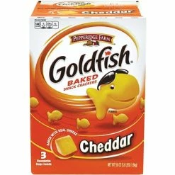 Cheapest ⌛ Pepperidge Farm Goldfish Crackers, Cheddar, 58 Oz., 3 Bags/Box (220-00430) 🌟