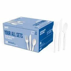 Brand new 😍 Disposable Cutlery Perk™ Polystyrene Assorted Cutlery, Medium-Weight, White, 300/Pack (PK56406) 😍