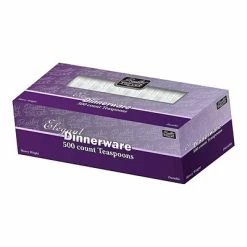 Wholesale ⌛ Berkley Square Disposable Cutlery Berkley Square Elegant Dinnerware Plastic Teaspoon, Heavy-Weight, White, 500/Box (1073010) 🧨
