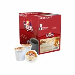 Cheap 👍 K-Cups Folgers Caramel Drizzle Coffee, Keurig K-Cup Pods, Medium Roast, 24/Box (6680) 🧨