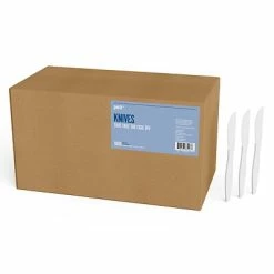Wholesale 😀 Disposable Cutlery Perk™ Polystyrene Knife, Medium-Weight, White, 1000/Pack (PK56398) ✔️