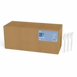 New 🥰 Disposable Cutlery Perk™ Polystyrene Fork, Medium-Weight, White, 1000/Pack (PK56397) 🔥