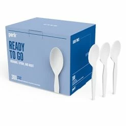 Outlet 🧨 Disposable Cutlery Perk™ Polystyrene Spoon, Medium-Weight, White, 300/Pack (PK56400) 👍