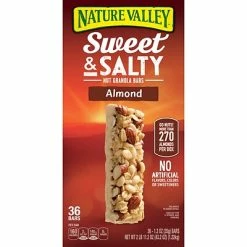 Best Sale ✨ Snack Bars Nature Valley Sweet & Salty Nut Granola Bars, Almond, 1.2oz, 36/Box (GEM10413) 🔔