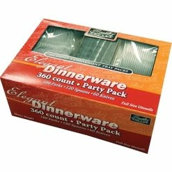 Deals 🔥 Disposable Cutlery Berkley Square Elegant Dinnerware Party Pack Plastic Assorted Cutlery Set, Heavy-Weight, Clear, 360/Pack (1088008) 🥰