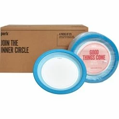 Wholesale ⭐ Perk™ Heavy-Weight Paper Plates, 10", Blue/White, 500/Carton (PK54330CT) 🤩